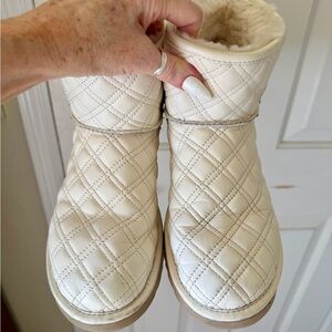 UGG Quilted Cream Boots